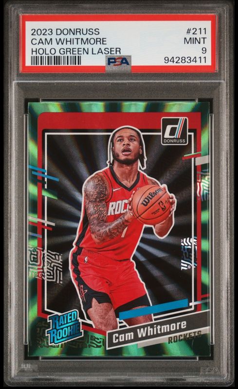 2023 Donruss Cam Whitmore Holo Green Laser #211 PSA 9