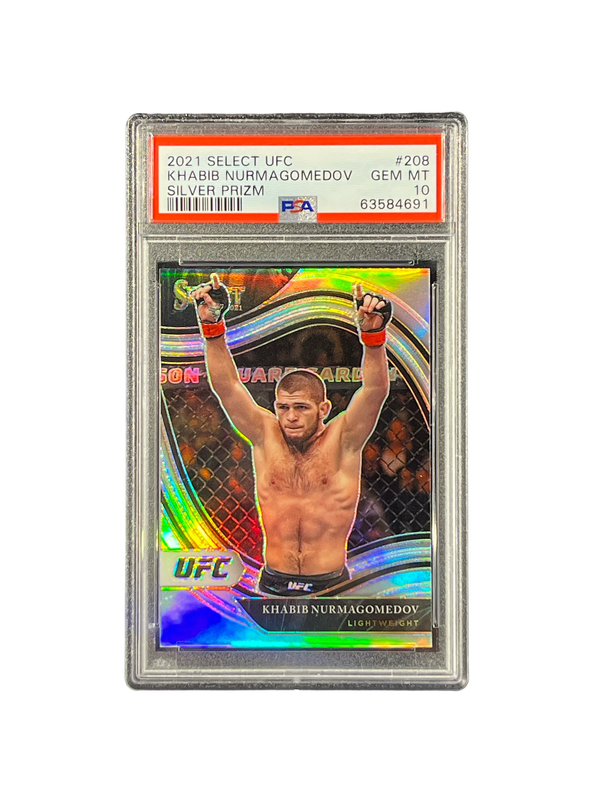 2021 Select UFC Khabib Nurmagomedov Silver Prizm #208 PSA 10