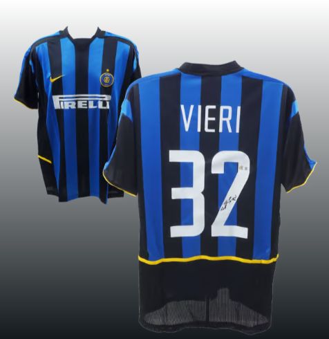 Christian Vieri Signed Inter Milan Home Soccer Jersey #32