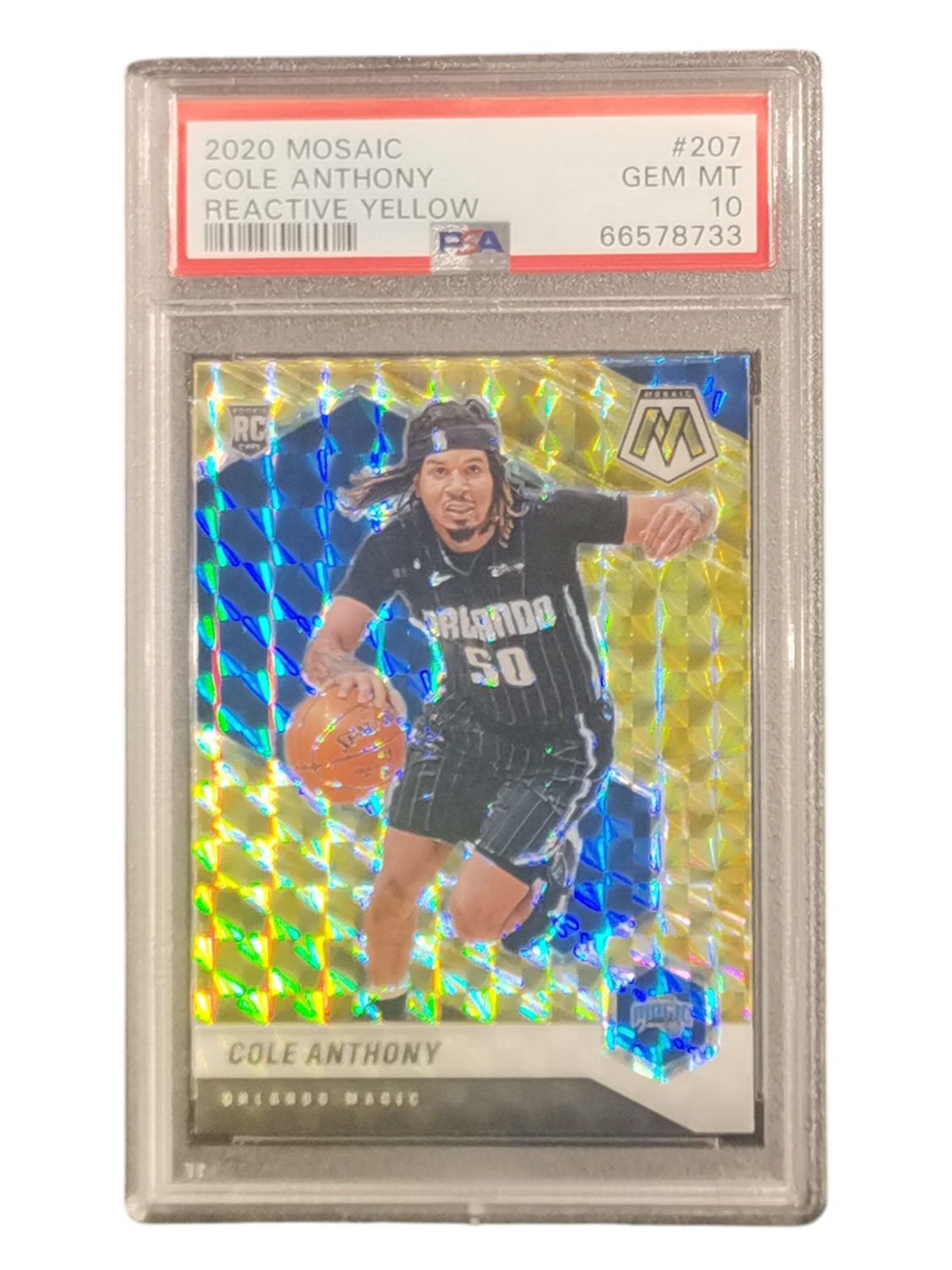 2020 Mosaic Cole Anthony Reactive Yellow #207 PSA 10