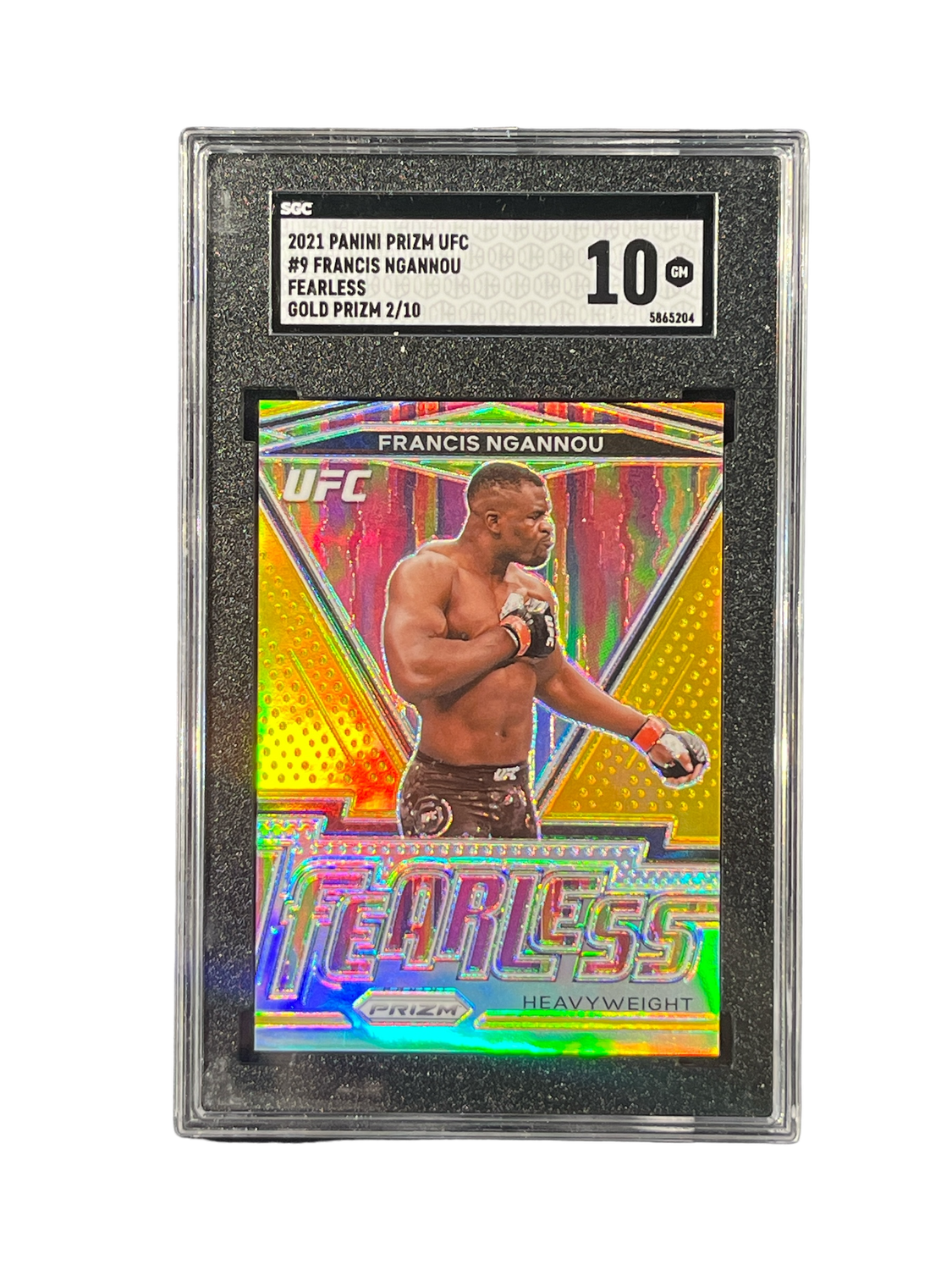 2021 Panini Prizm UFC #9 Francis Ngannou Fearless Gold Prizm 2/10