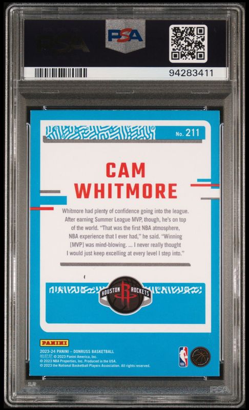 2023 Donruss Cam Whitmore Holo Green Laser #211 PSA 9