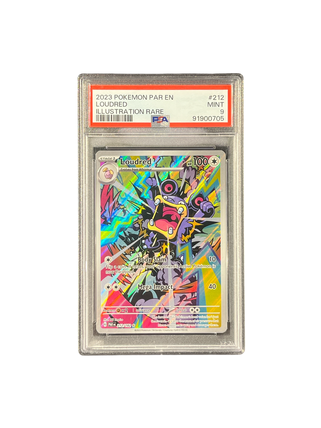 2023 Pokemon Par EN Loudred Illustration #212 PSA 9