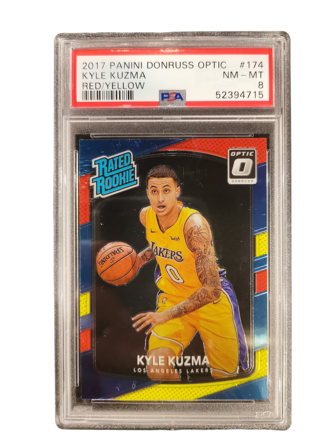 2017 Panini Donruss Optic Kyle Kuzma Red/Yellow #174