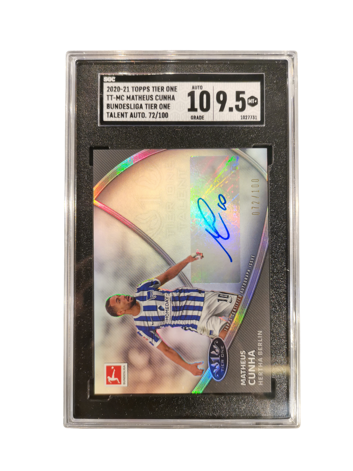 2020-21 Topps Tier One TT-MC Matheus Cunha Bundesliga Tier One Talent Auto 72/100