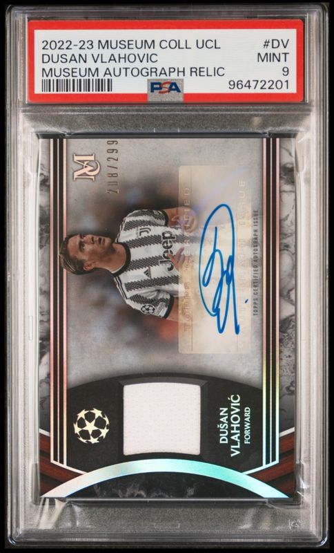 2022-23 Museum Coll UCL Dusan Vlahovic Museum Autograph Relic #DV PSA 9