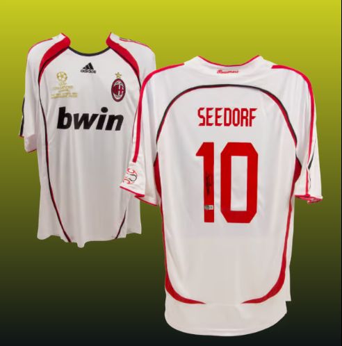 Clarence Seedorf Signed AC Milan UCL 2007 Final Soccer Jersey #10