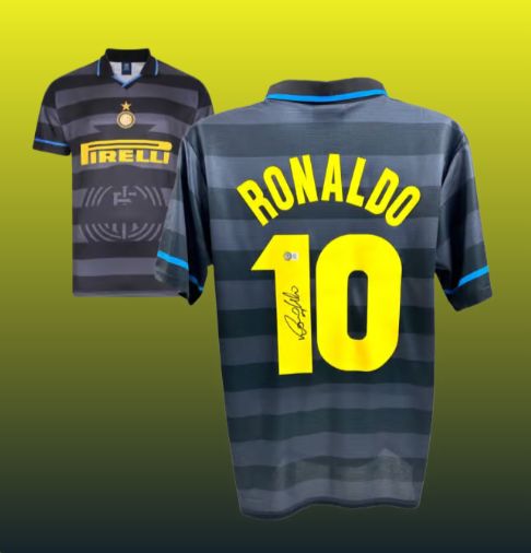 Ronaldo Nazario Signed Inter Milan Away Soccer Jersey #10