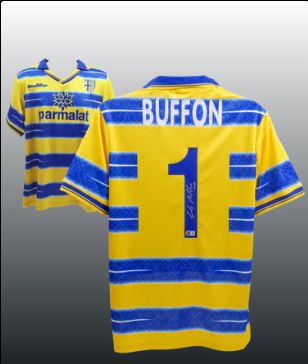 Gianluigi Buffon Signed Parma Goalkeeper Soccer Jersey #1