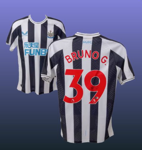 Bruno Guimaraes Signed Newcastle Home Soccer Jersey #39