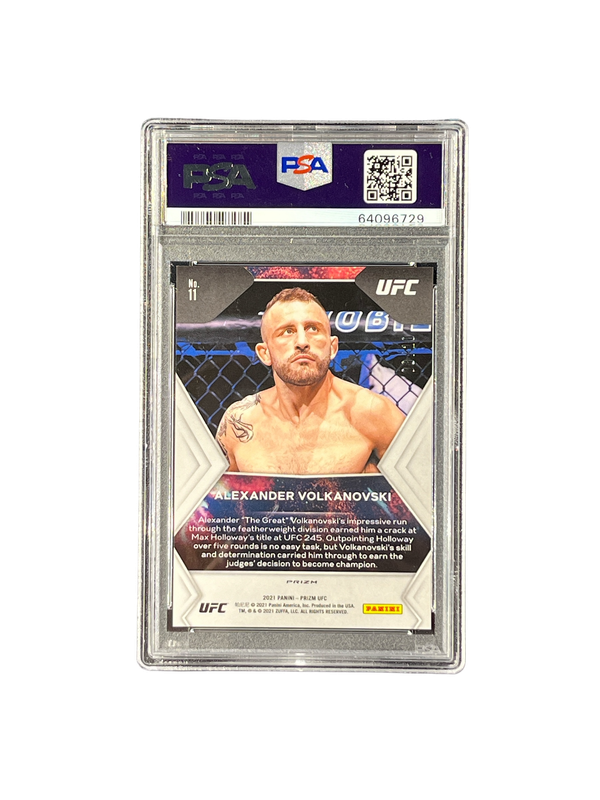 2021 Panini Prizm UFC Al. Volkanovski Fireworks - Gold Prizm #11 PSA 10