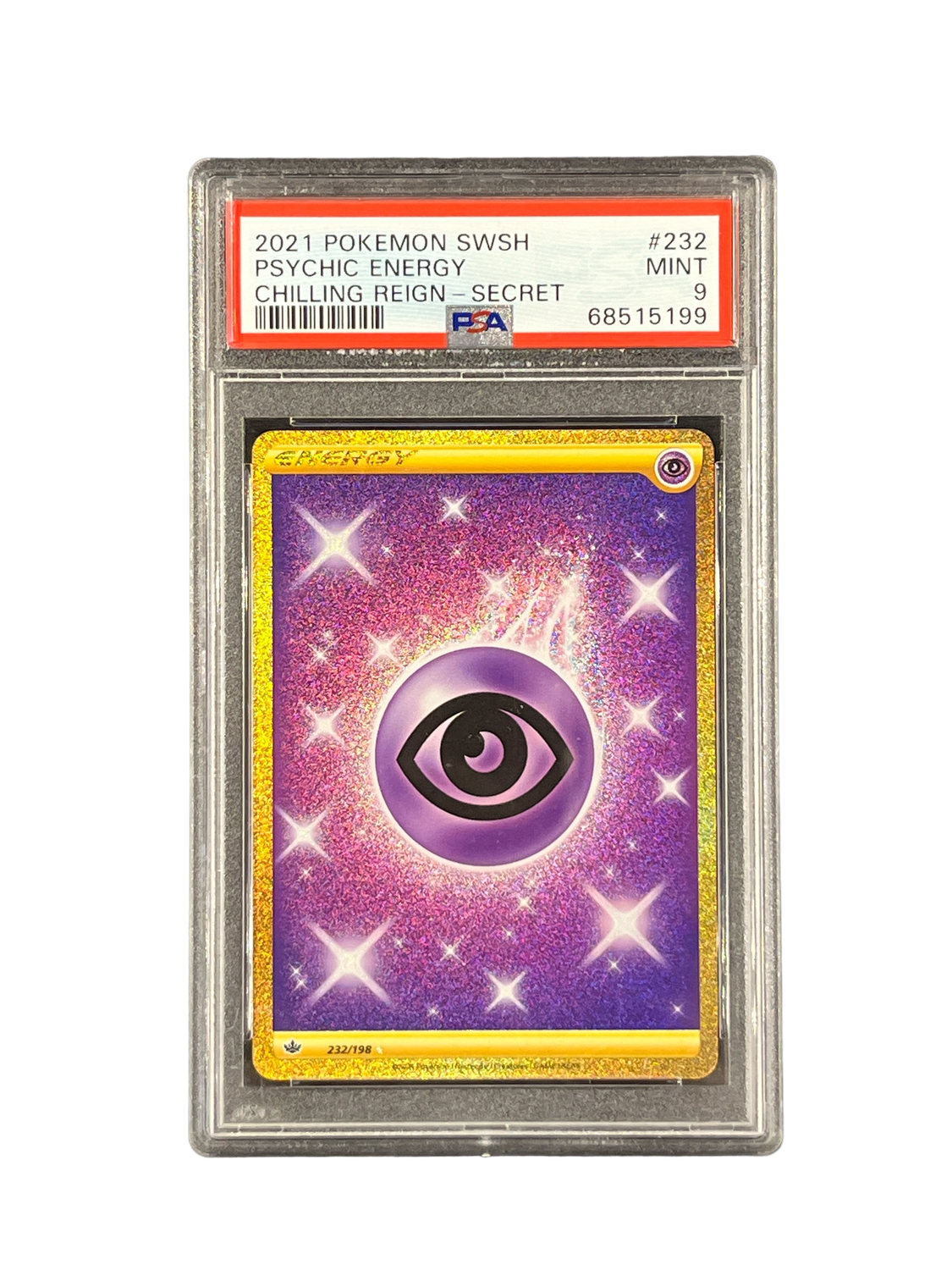 2021 Pokemon SWSH Psychic Energy Chilling Reign - Secret #232 PSA 9