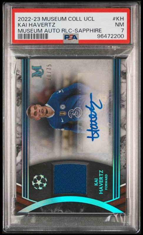 2022-23 Museum Coll UCL Kai Havertz Museum Auto RLC-Sapphire #KH PSA 7