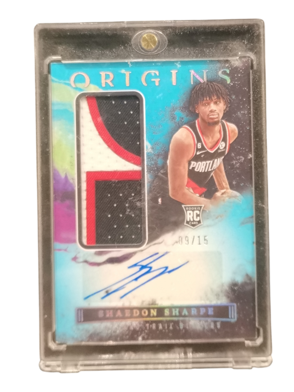 2022-23 Panini Origins Shaedon Sharpe Auto and Patch 09/15 RC #RJA-SSH