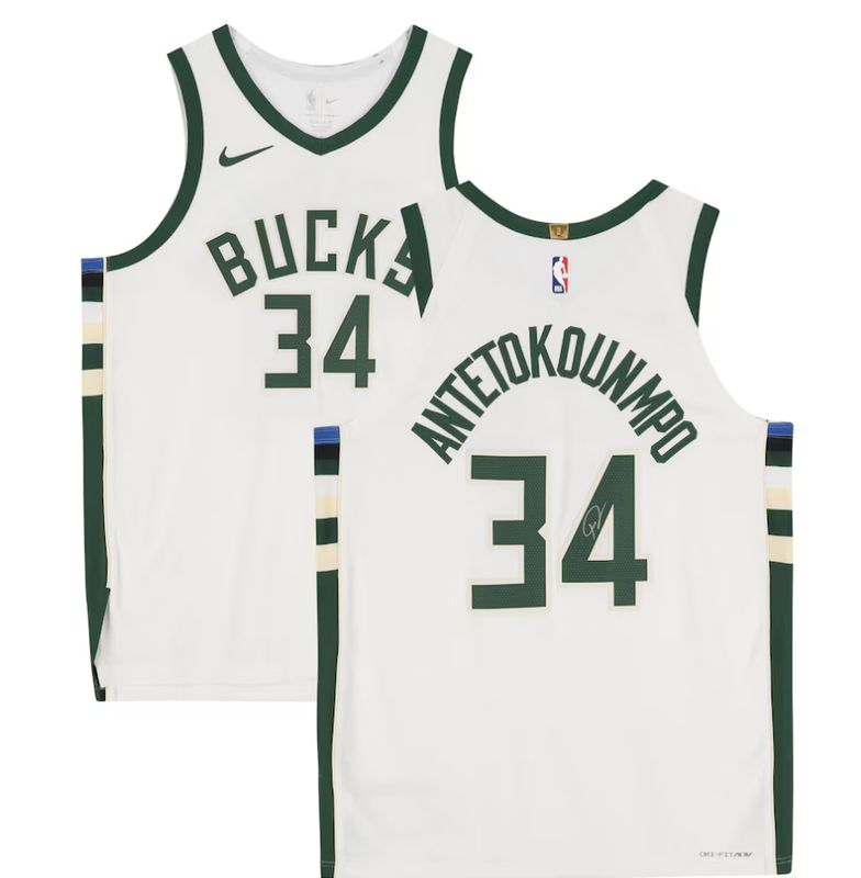 Giannis Antetokounmpo Milwaukee Bucks Auto  White Nike Association Edition Authentic Jersey