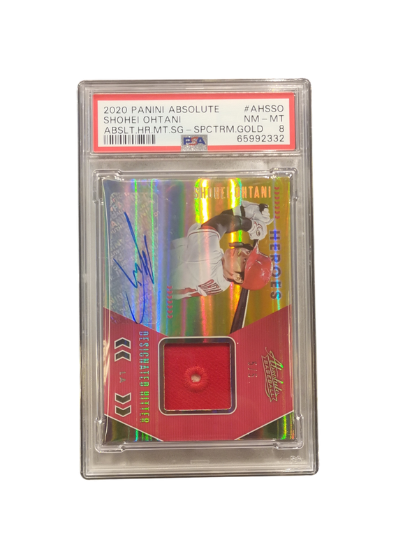 2020 Panini Absolute Shohei Ohtani Abslt.Hr.Mt.SG-Spctrm.Gold #AHSSO PSA 8