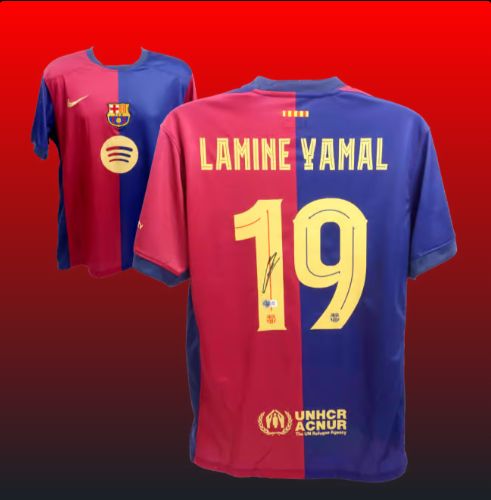 Lamine Yamal Signed FC Barcelona Home Soccer Jersey #19