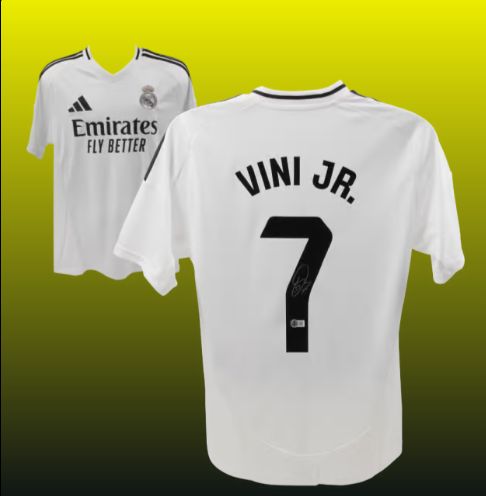 Vinicius Jr Signed Real Madrid 2024/25 Home Soccer Jersey #7