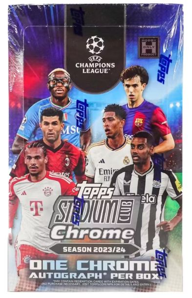 2023-24 Topps Stadium Club Chrome UEFA Club Competitions Hobby Soccer Box