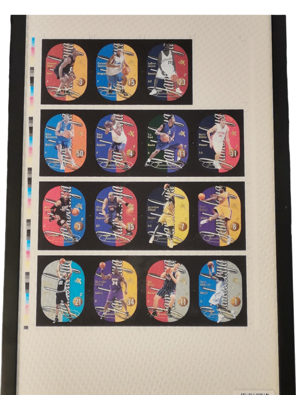 2003 Jambalaya Uncut Sheet Lebron/Kobe 15 cards
