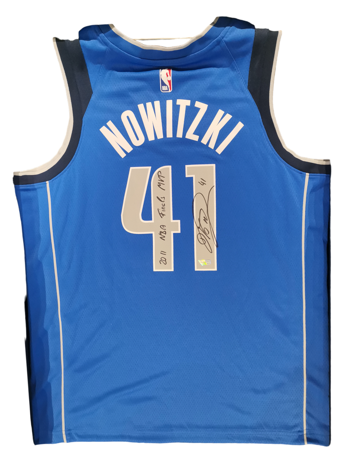 Dirk Nowitzki Nike Royal Swingman Jersey with &quot;11 Finals MVP&quot; - Icon Edition