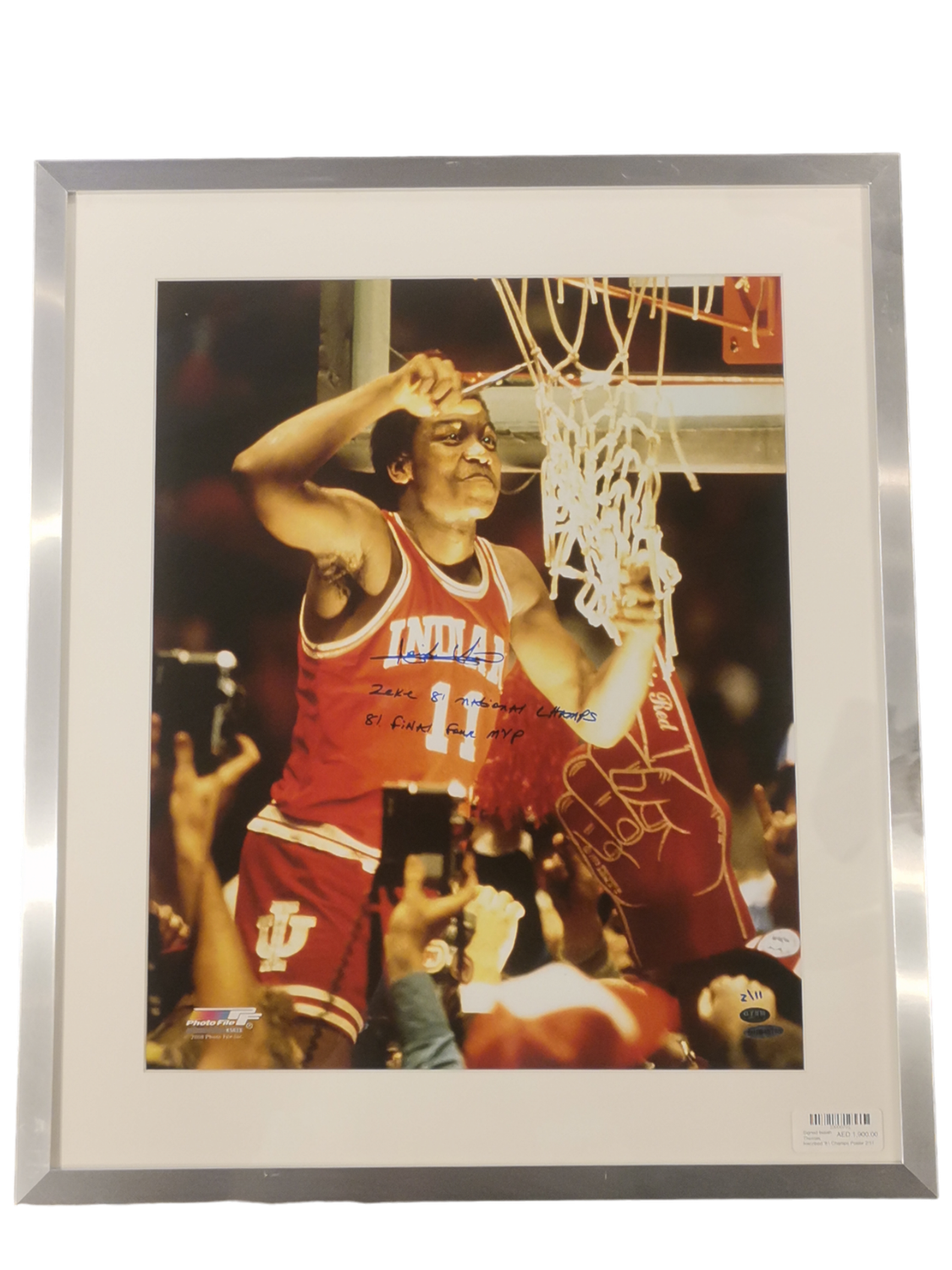 Signed Isaiah Thomas Inscribed &#39;81 Champs Poster 2/11