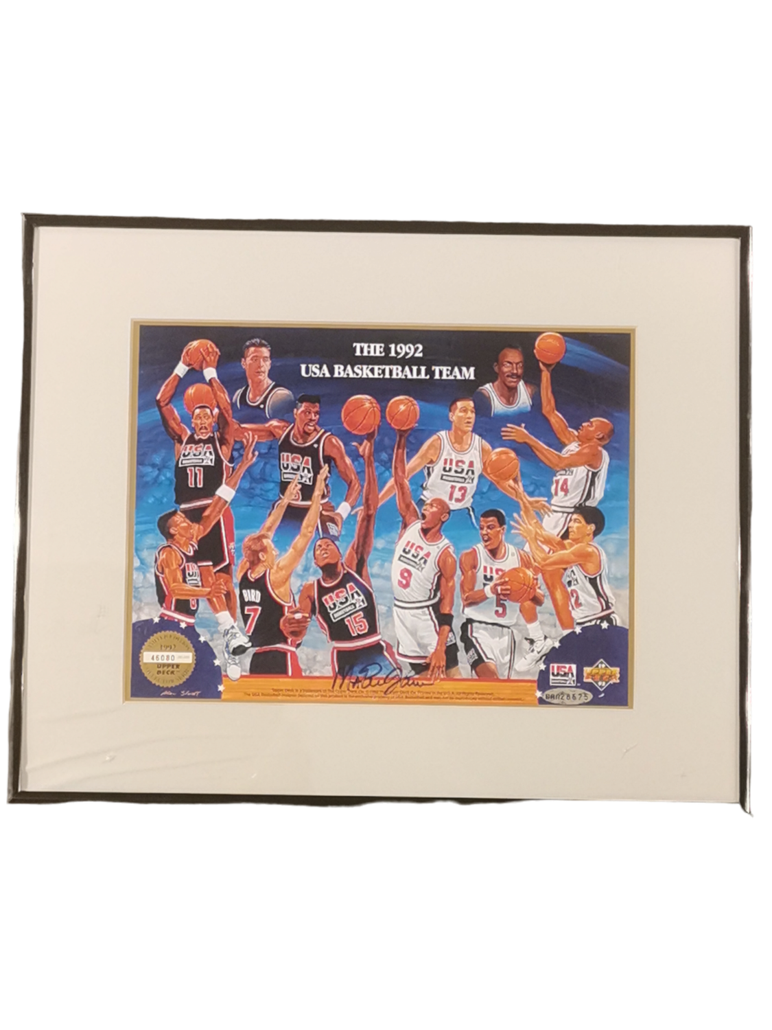 Signed Dream Team Magic Johnson &#39;92 Poster
