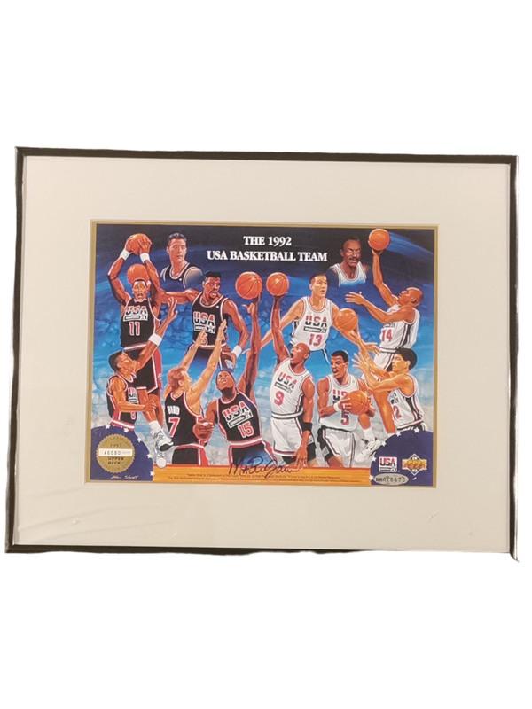 Signed Dream Team Magic Johnson &#39;92 Poster