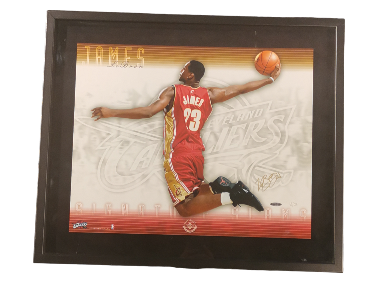 Signed Lebron James Cavs Dunk Poster 61/123