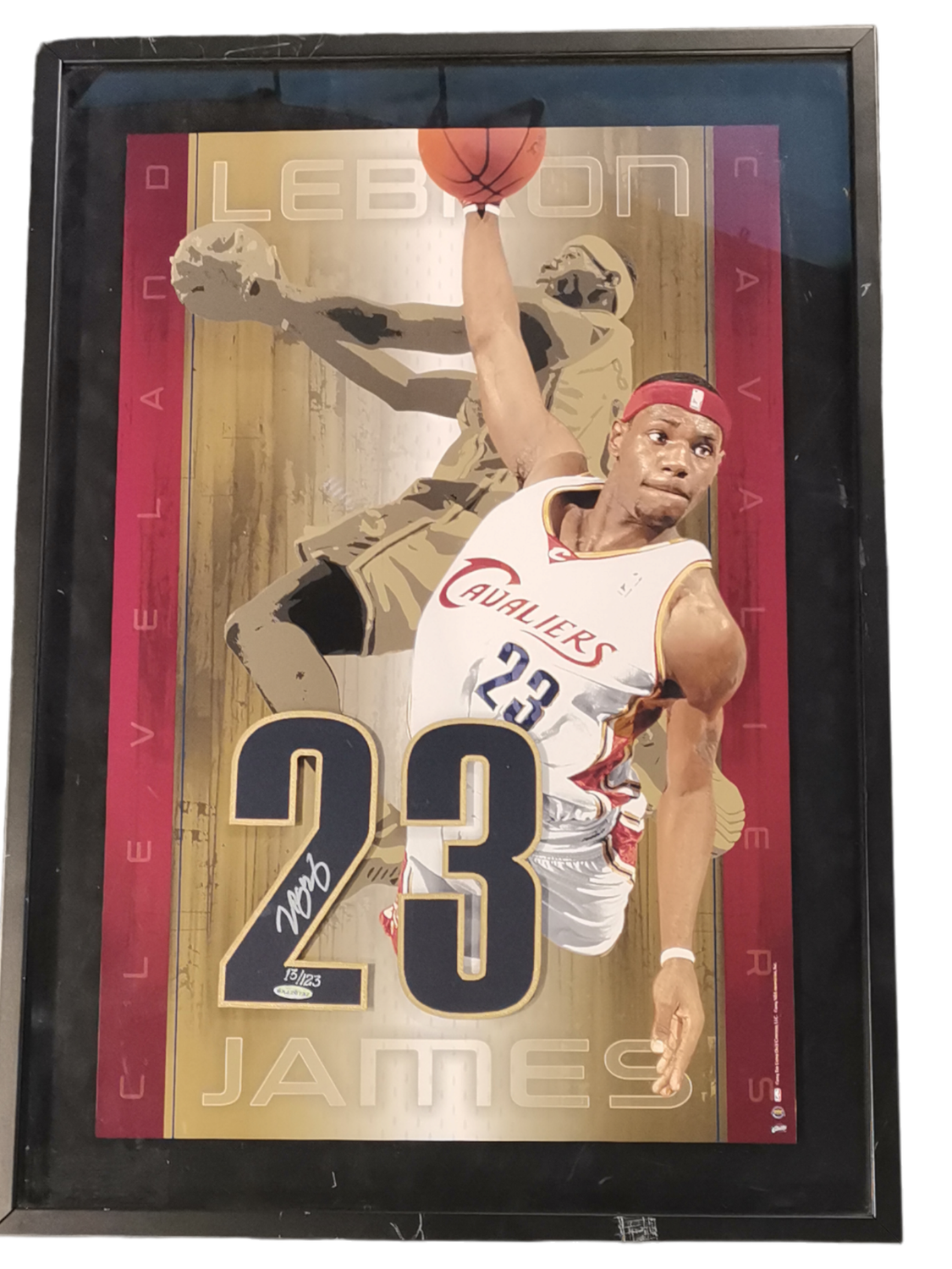 Signed Lebron James Jersey Number Cavs Dunk Poster 13/123