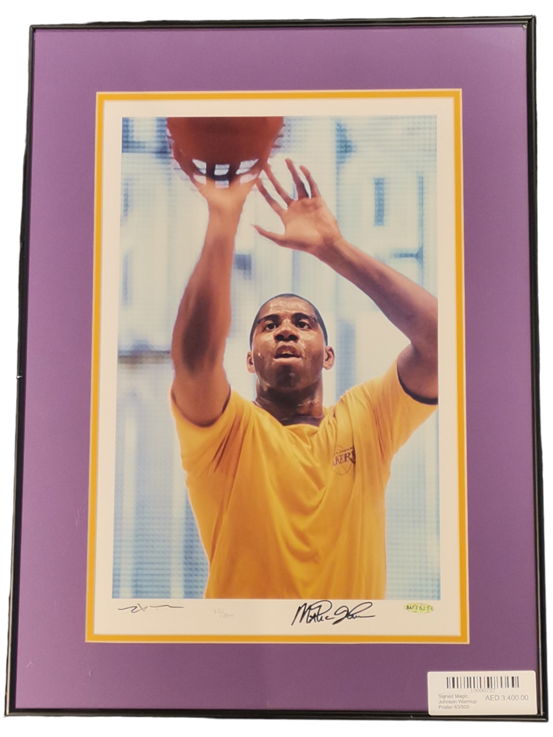 Signed Magic Johnson Warmup Poster 63/500