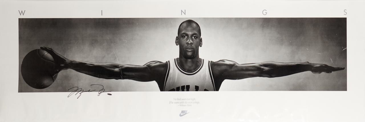 Signed Michael Jordan Original Wings Poster