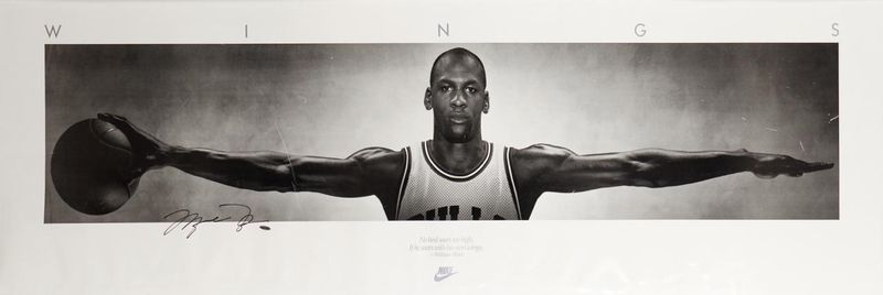 Signed Michael Jordan Original Wings Poster