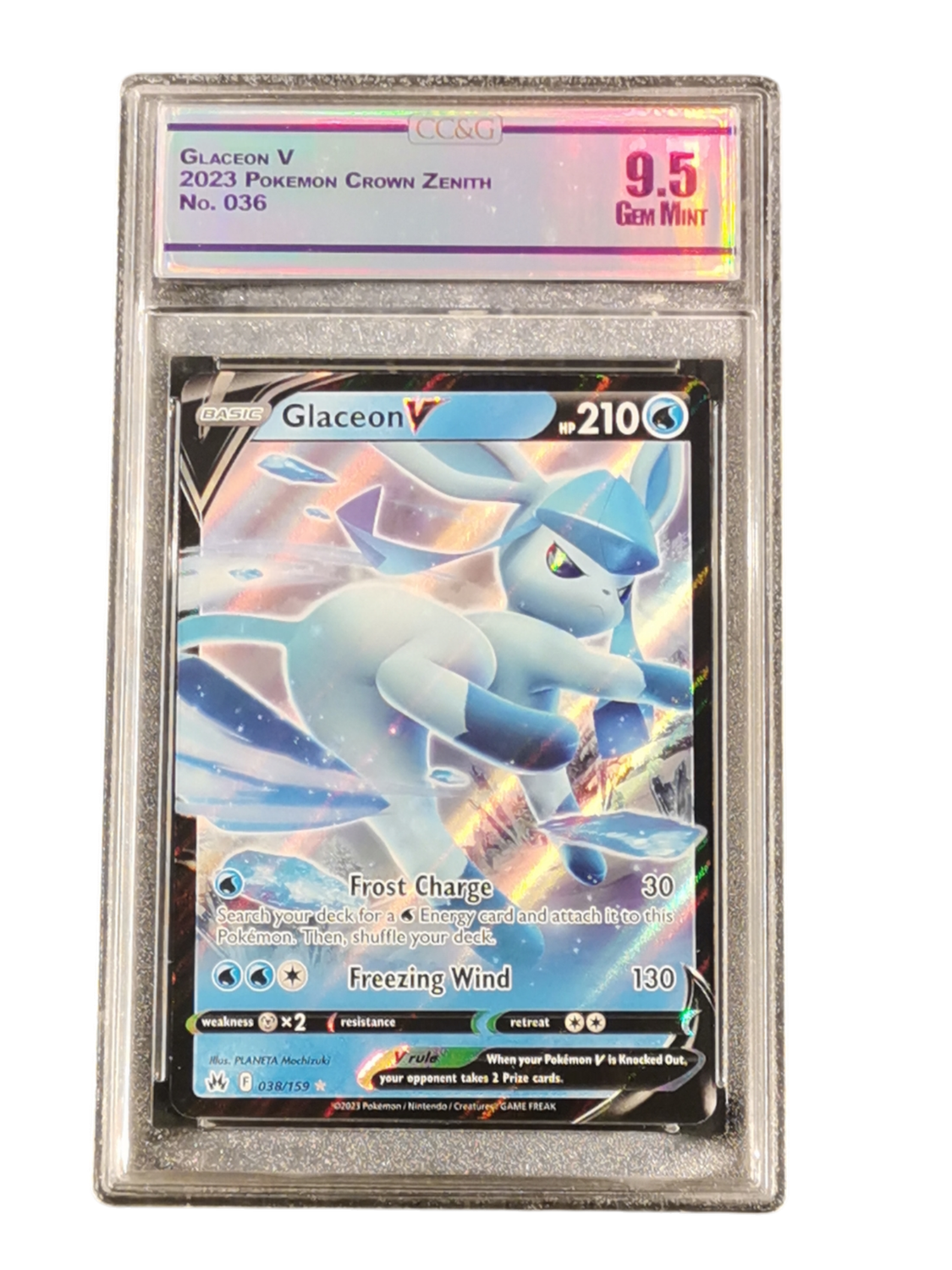 Glaceon V 2023 Pokemon Crown Zenith No. 036 Gem Mint 9.5
