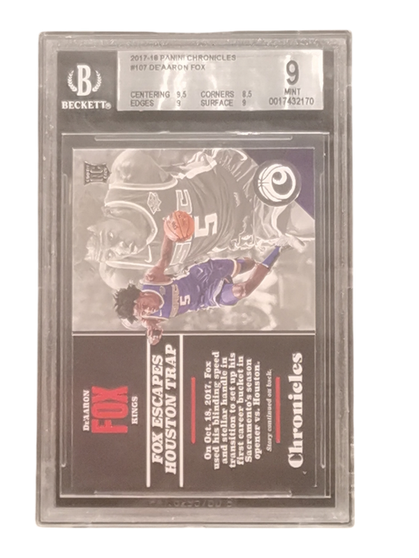 2017-18 Panini Chronicles #107 De&#39;Aaron Fox Beckett 9