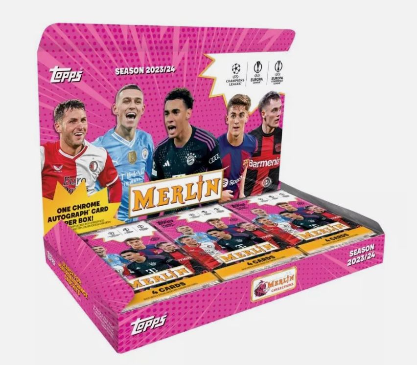 2023-24 Topps UEFA Club Competitions Merlin Chrome Soccer Hobby Box
