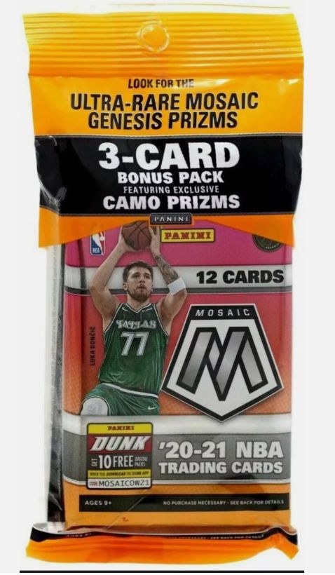 2020-21 Panini Mosaic Basketball Cello Multi Packs (Pink Camo Prizms)