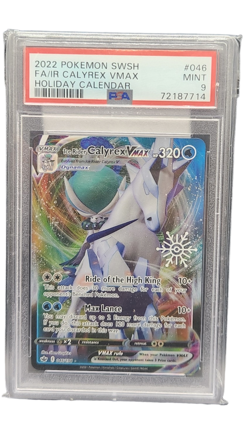 2022 Pokemon SWSH FA/ IR Calyrex VMax Holiday Calendar PSA 9