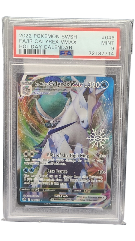 2022 Pokemon SWSH FA/ IR Calyrex VMax Holiday Calendar PSA 9
