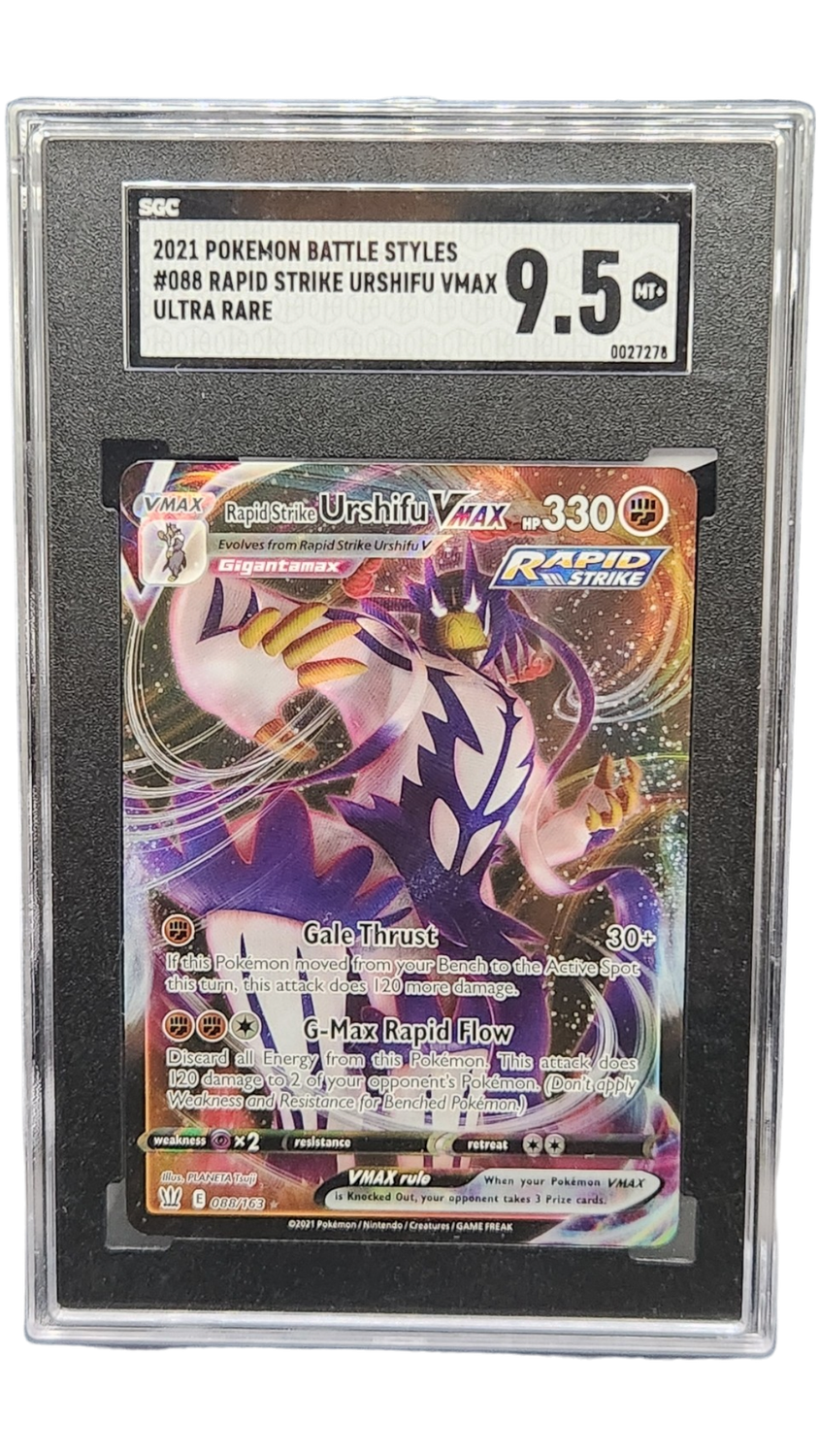 2021 Pokemon Battle Styles Rapid Strike Urshifu VMax Ultra Rare SGC 9.5