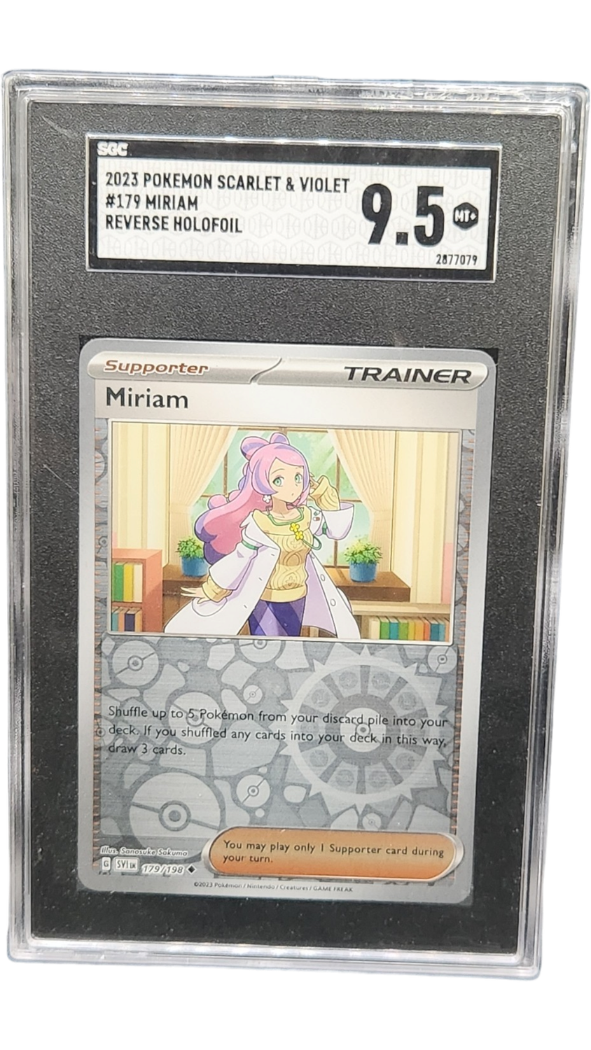 2023 Pokemon Scarlet &amp; Violet Miriam Reverse Holofoil SGC 9.5