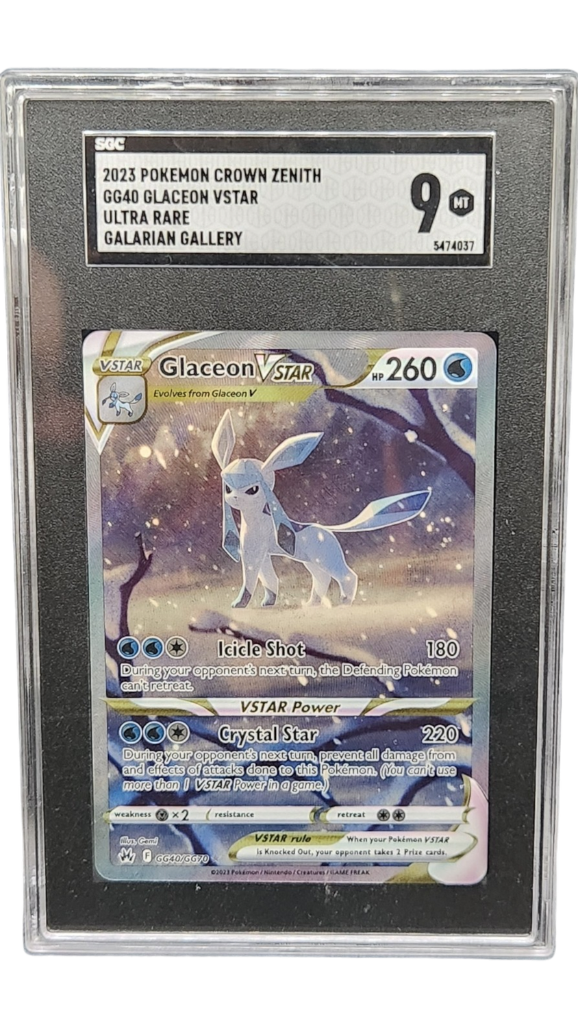 2023 Pokemon Crown Zenith Glaceon VStar Ultra Rare Galarian Gallery SGC 9
