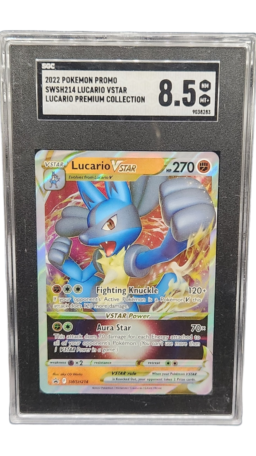 2022 Pokemon Promo Lucario VStar Lucario Premium Collection SGC 8.5