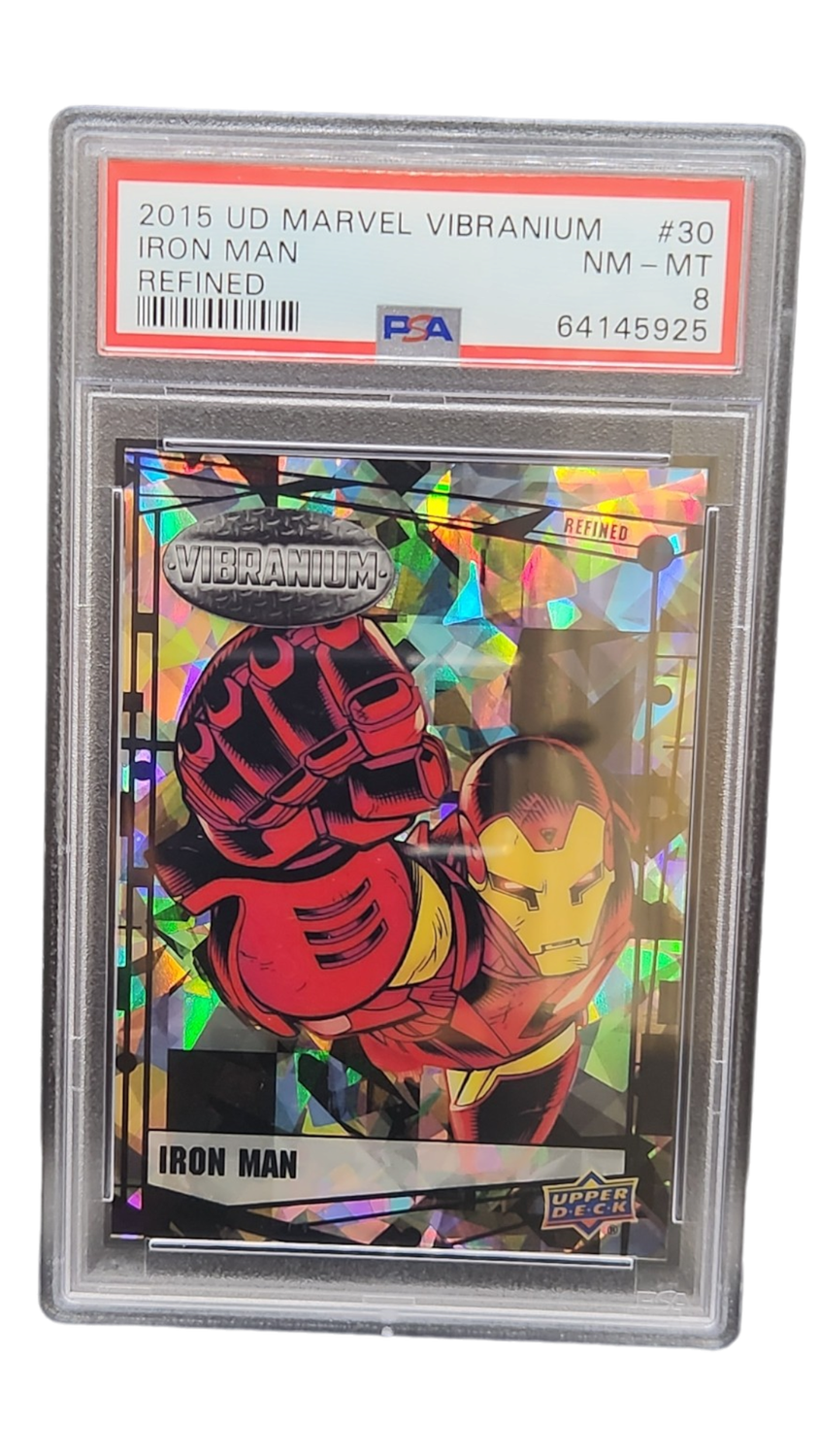 2015 UD Marvel Vibranium Iron Man Refined 22/99 PSA 8