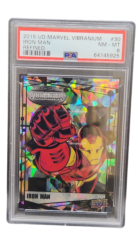 2015 UD Marvel Vibranium Iron Man Refined 22/99 PSA 8