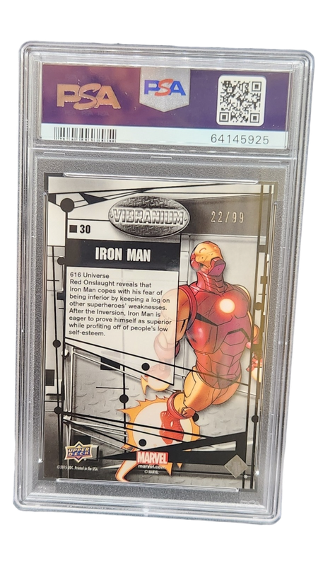 2015 UD Marvel Vibranium Iron Man Refined 22/99 PSA 8