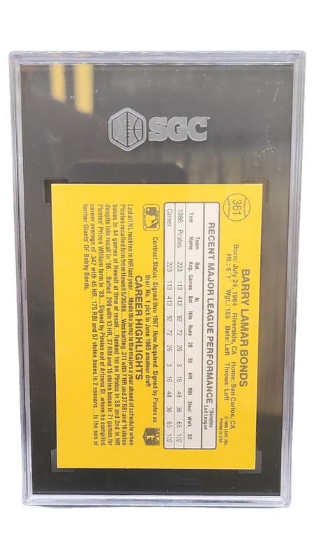 1987 Donruss Barry Bonds SGC 8.5