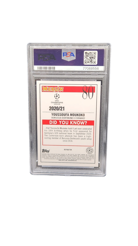 2020 Merlin Chrome UCL Youssoufa Moukoko #80 PSA 10