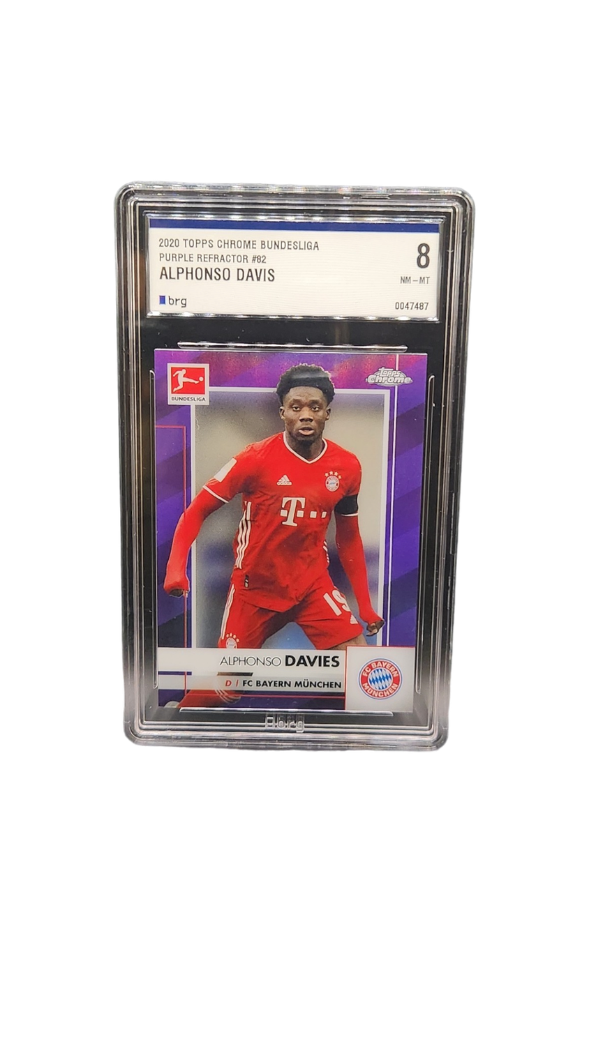 2020 Topps Chrome Bundesliga Alphonso Davis Purple Refractor #82 BRG 8