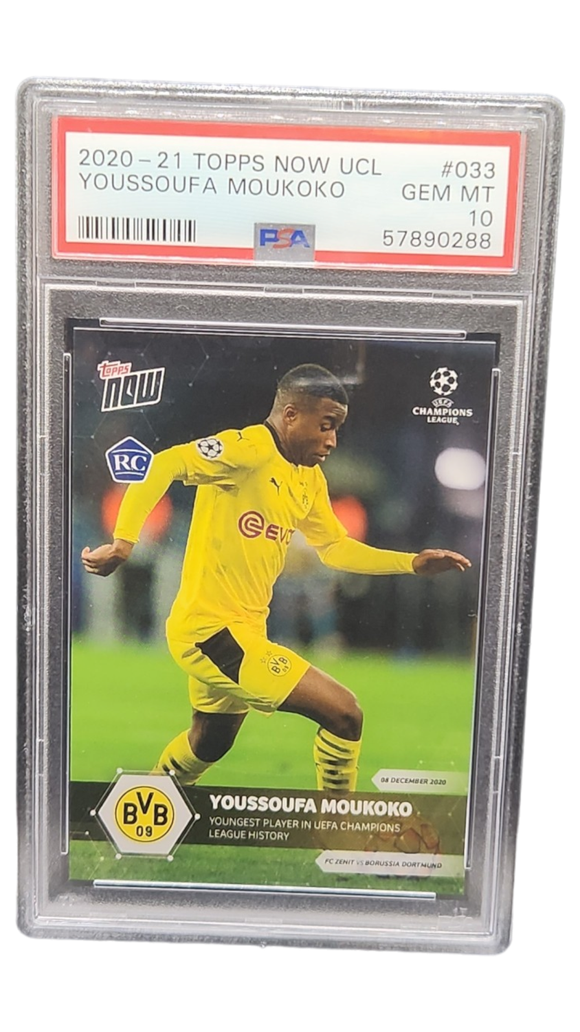 2020-2021 Topps Now UCL Youssoufa Moukoko PSA 10
